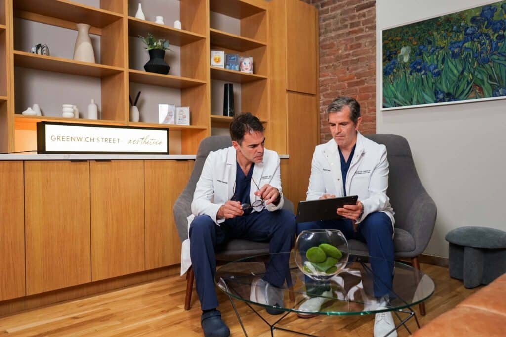 Dr Oren Tepper (left) and Dr Evan Garfein (right) in the Surgeon Lounge at Greenwich Street Surgical